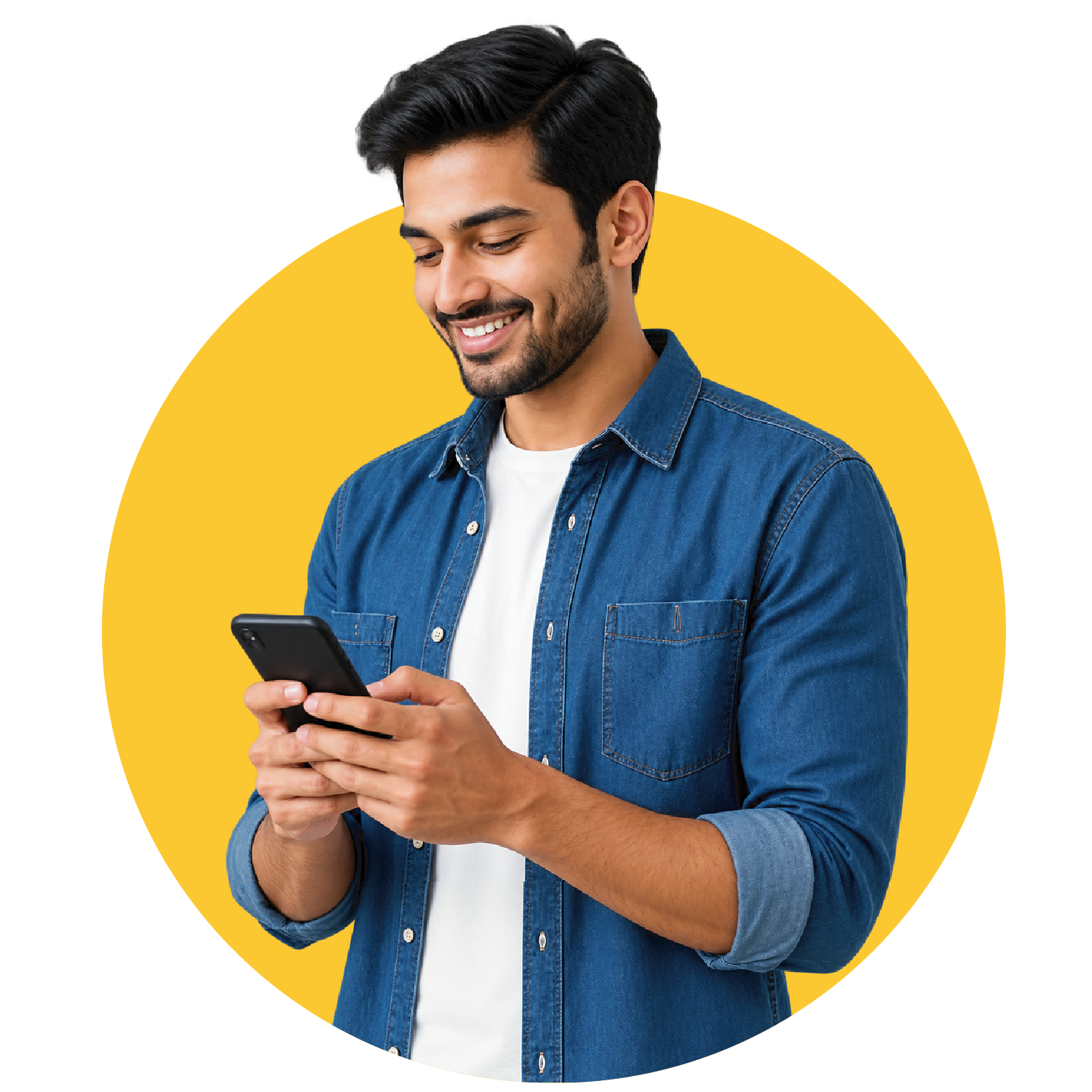 An Indian seller checking a Sellglo order on his phone